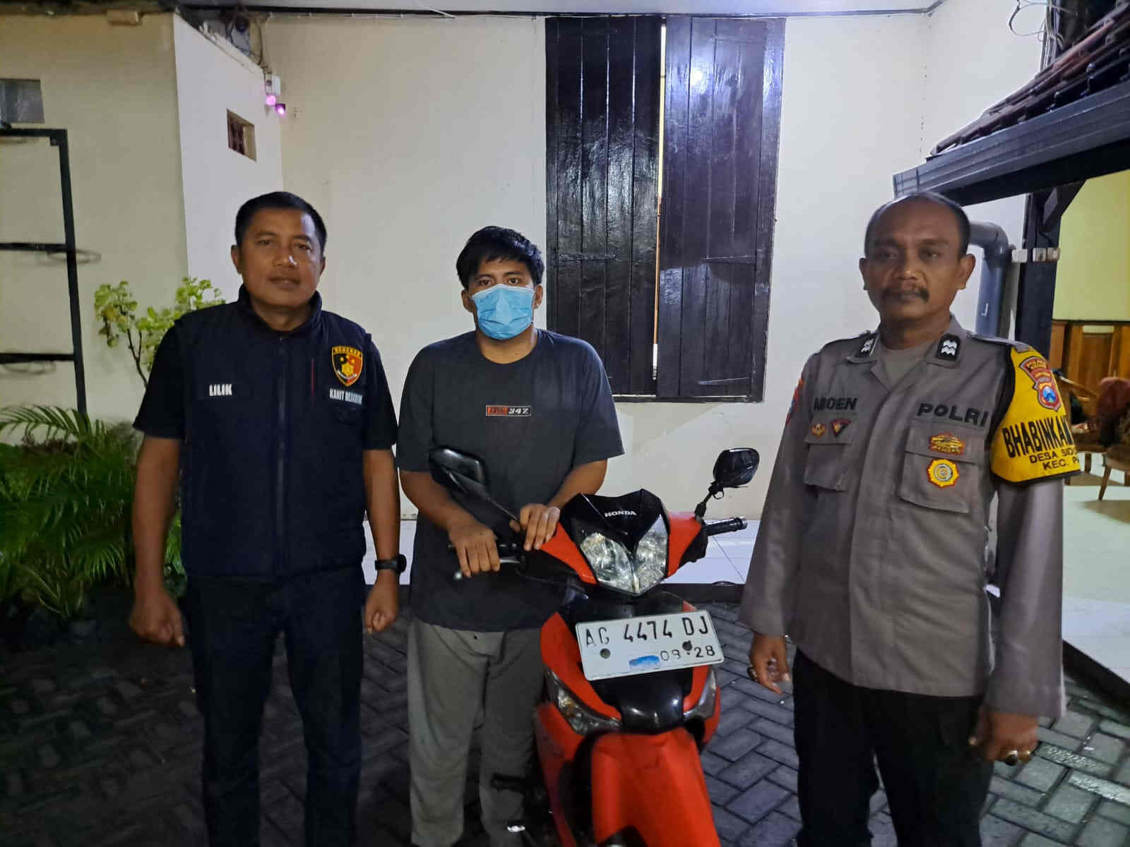 Kepergok Curi Motor, Diamankan Warga Kediri