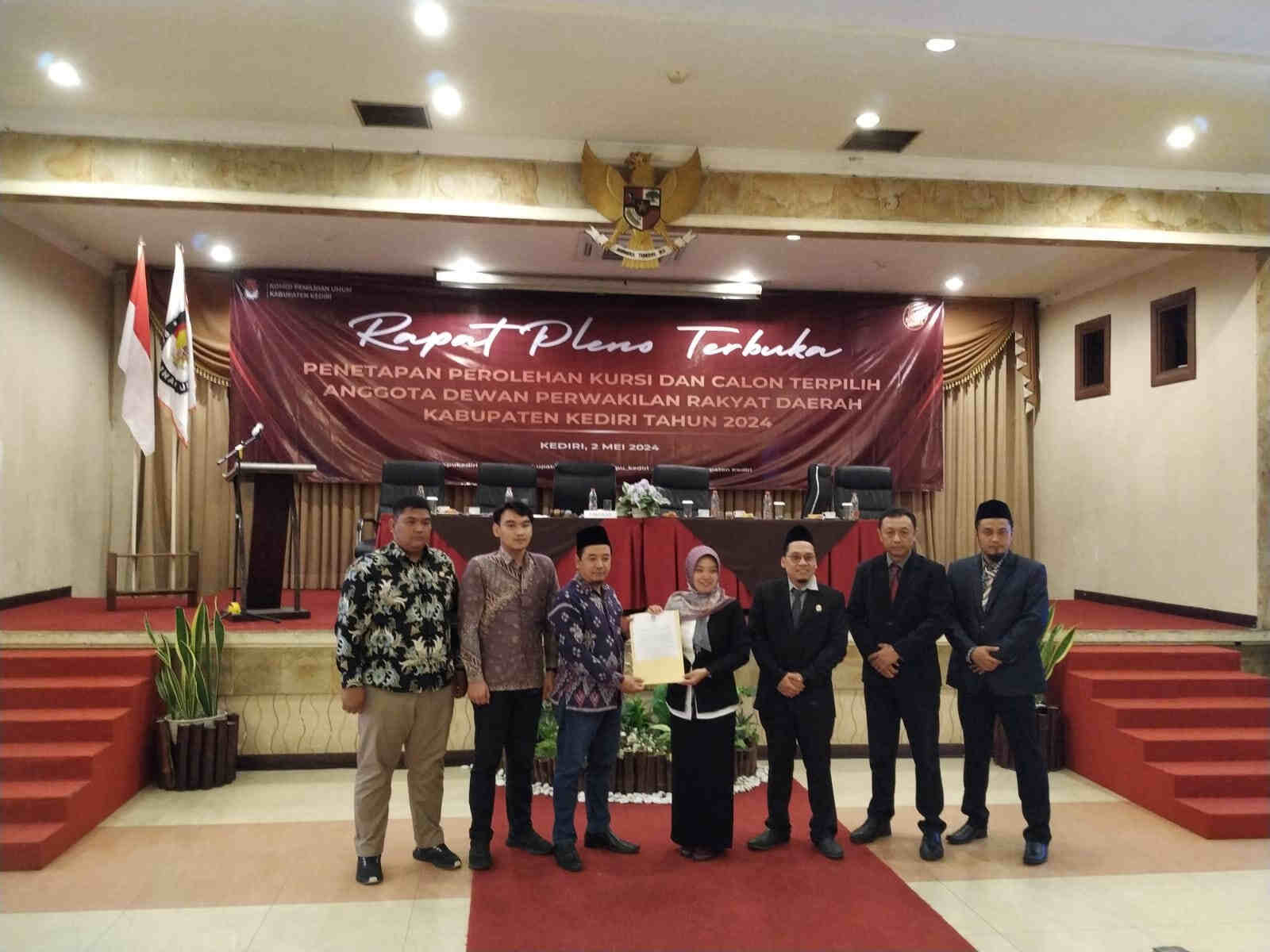 Rapat Pleno, KPU Kabupaten Kediri Tetapkan 50 Kursi DPRD Kabupaten Kediri