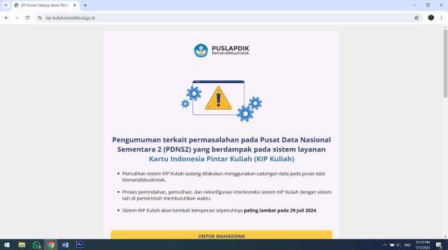 Pusat Data Nasional Diserang Ransomware, 800 Ribu Data Penerima KIP Kuliah Lenyap