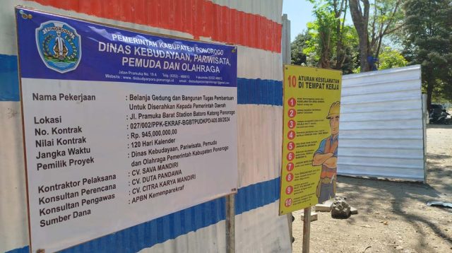 Panggung Ekraf Mulai Dibangun, Disparpora Ponorogo: Diprediksi Akhir Tahun Bisa Difungsikan