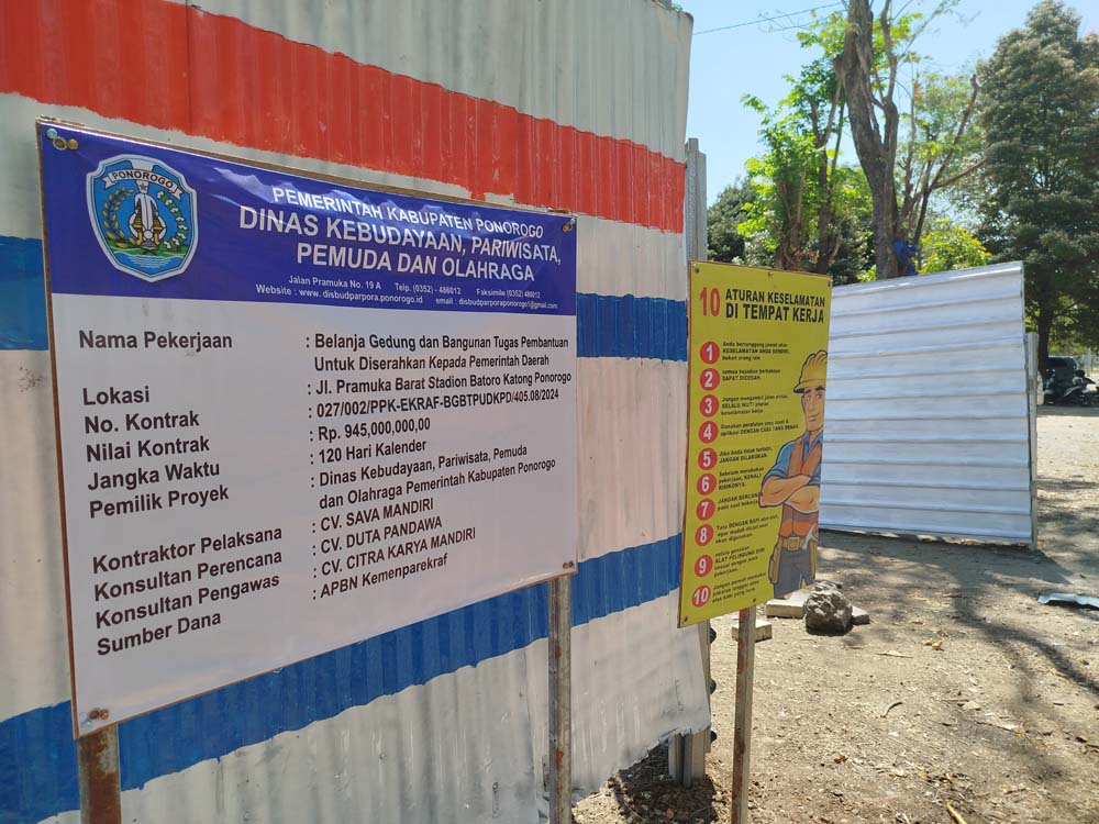 Panggung Ekraf Mulai Dibangun, Disparpora Ponorogo: Diprediksi Akhir Tahun Bisa Difungsikan