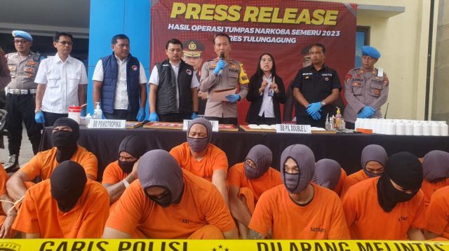 Operasi Tumpas Semeru 2023, Polres Tulungagung Amankan Belasan Kurir Narkoba