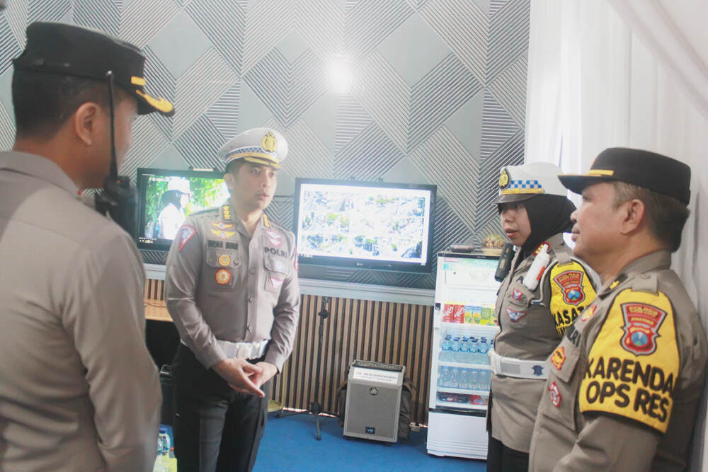 Korlantas Polri Tinjau Pos Yan Alun-alun Kota Kediri