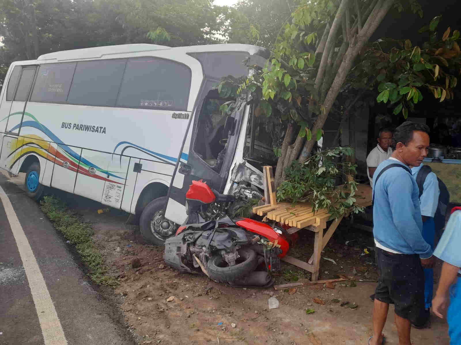 Pemotor vs Bus Pariwisata di Kediri, Satu Orang Tewas