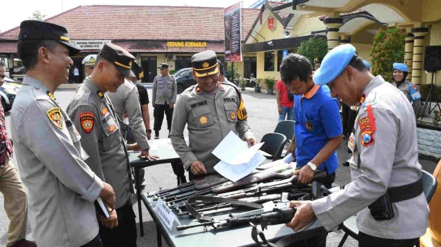 Cegah Penyalahgunaan, Polres Madiun Kota Gelar Pemeriksaan Senpi