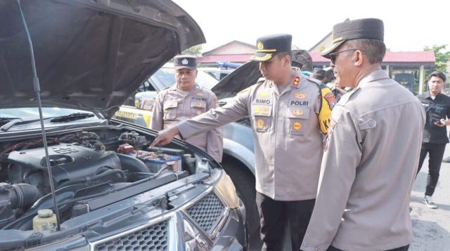 Kendaraan Dinas Diperiksa di Mako Polres Kediri