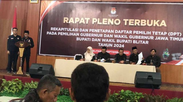 Rapat Pleno KPU, DPT Pilkada 2024 Kabupaten Blitar Tembus 963.511 Kepala