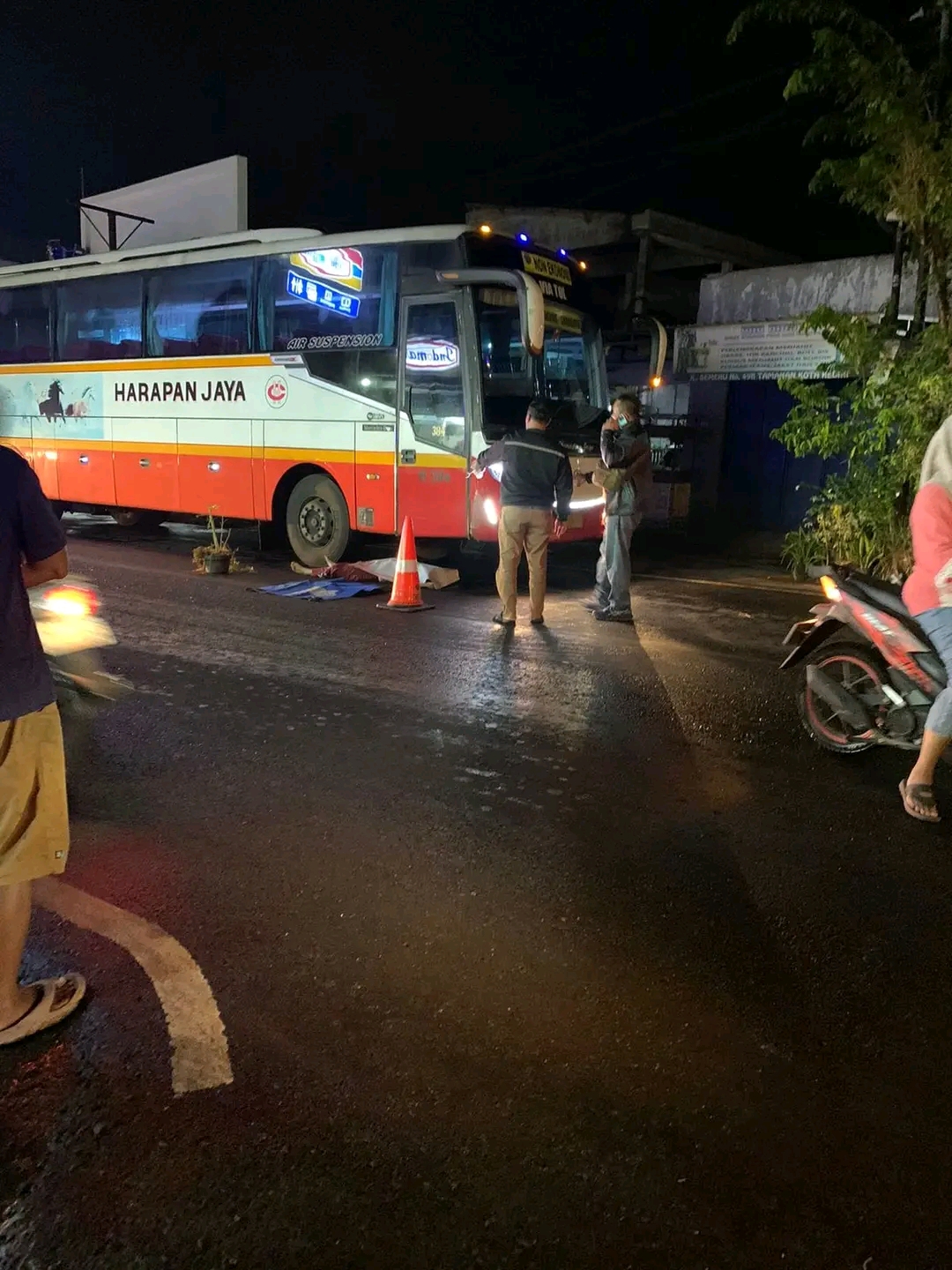 Tewas Tertabrak Bus Harapan Jaya di Depan SPBU Tamanan Kota Kediri, Sempat Terseret 50 Meter