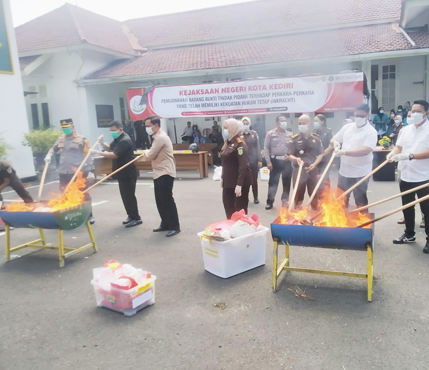 Pemusnahan Barang Bukti Perkara Sudah Inkrah, Kejari Kota Kediri: Didominasi Kasus Narkoba