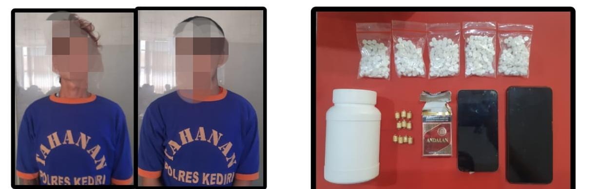 Ringkus Dua Warga Jongbiru Kediri dengan Ratusan Butir Pil Dobel L
