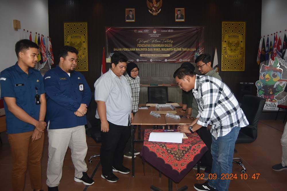 KPU Kota Blitar Tetapkan Dua Pasang Cawali, Segera Undi dan Bakal Deklarasi Damai