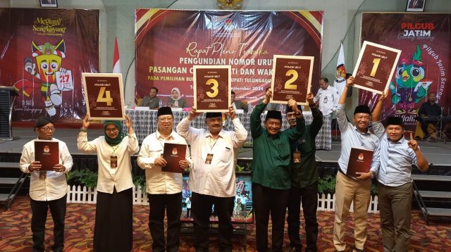 KPU Tetapkan Nomor Urut Paslon Bupati dan Wakil Bupati Tulungagung, ini Dia Urutannya