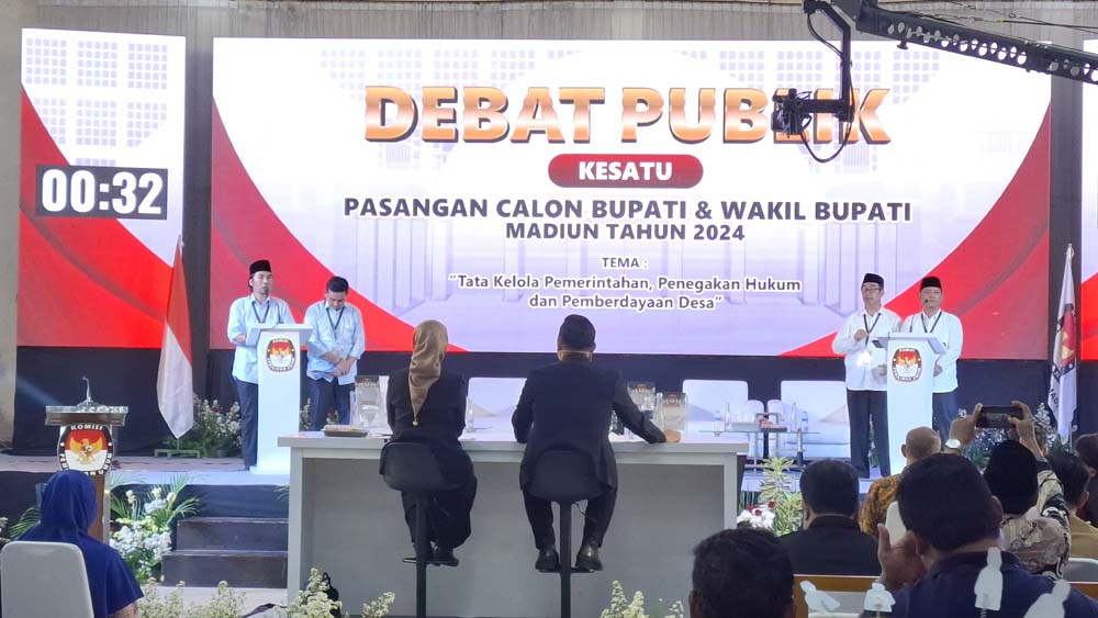 Debat Publik Perdana Pilbup Madiun, Beda Sudut Pandang Terkait ADD 20 Persen Plus, ini Jawaban Paslon