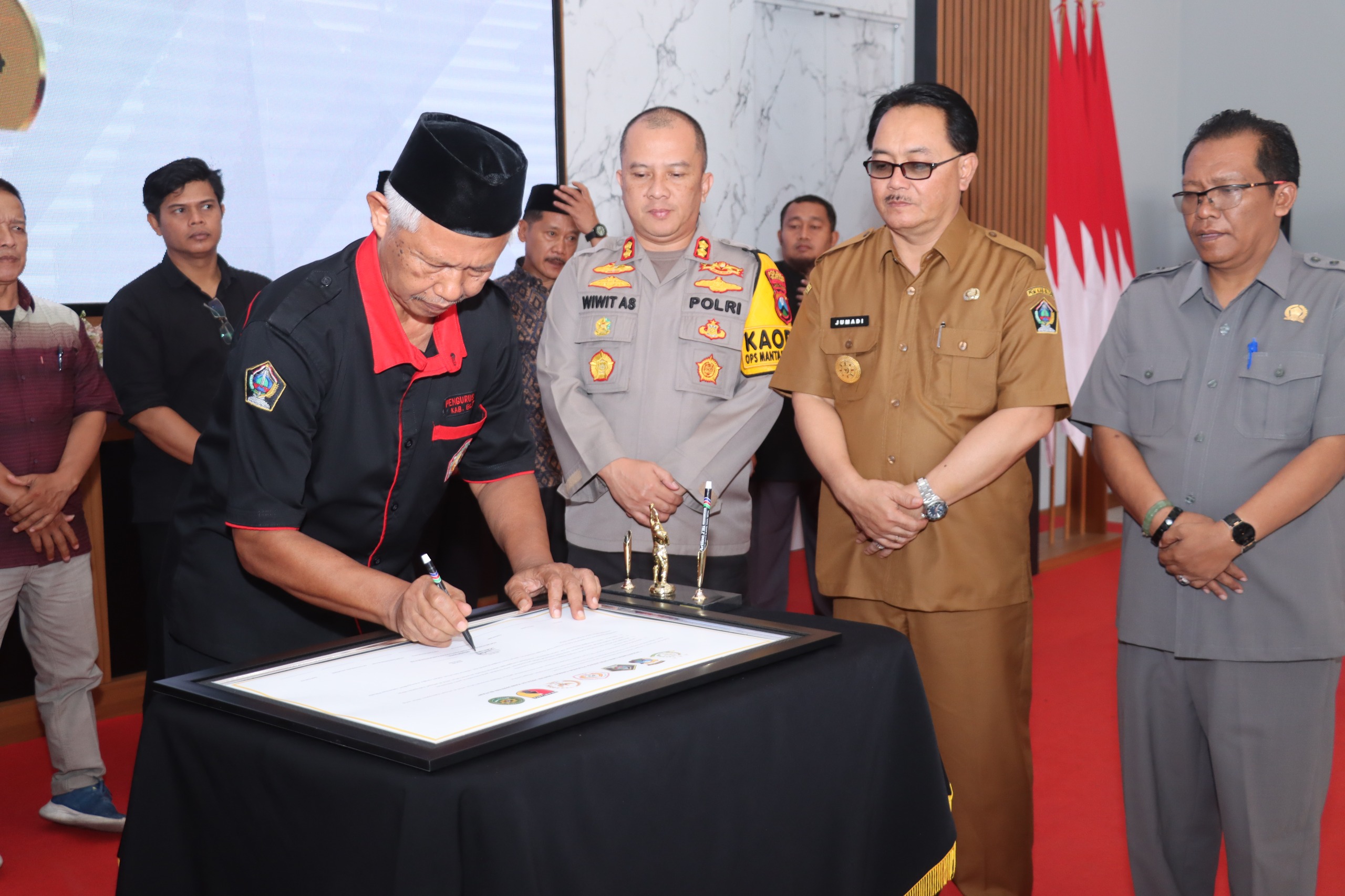Cooling system Jelang Coblosan, Polres Blitar Silaturahmi dengan Perguruan Silat-Forkopimda