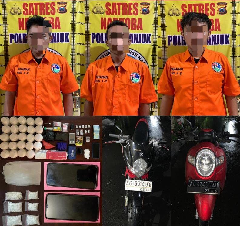 Ringkus 4 Pengedar Okerbaya Tanjunganom dan Prambon, Puluhan Ribu Pil Dobel L Diamankan