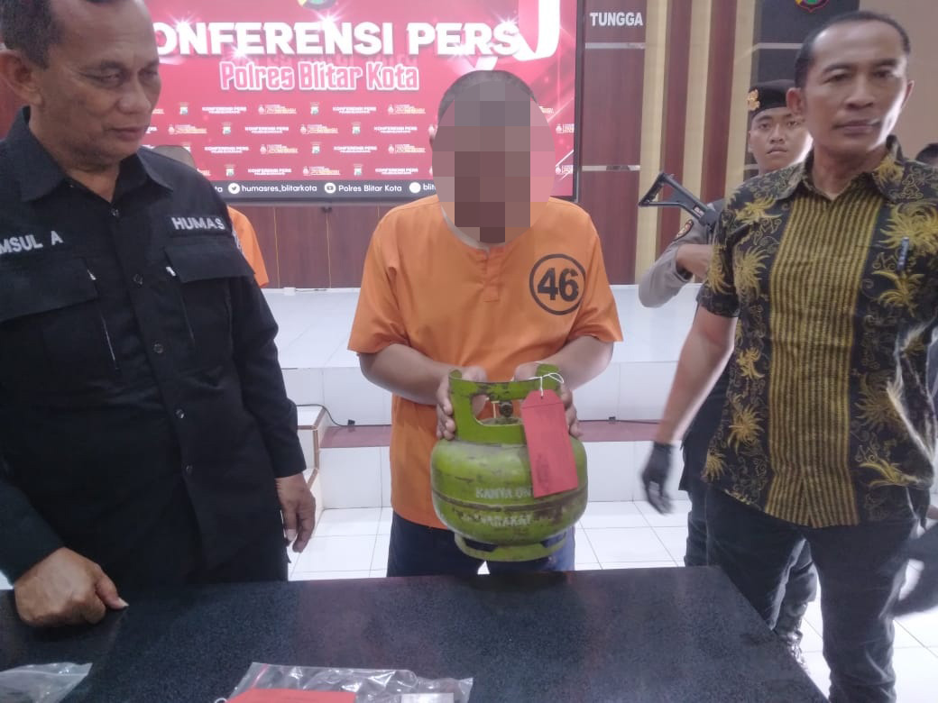 Bobol Rumah Makan Ayam Goreng, Gondol 14 Tabung Gas LPG, Ngandang di Tahanan Polres Blitar Kota