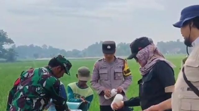 Sinergi TNI dan Polri, Bantu Petani Lakukan Penyemprotan Cegah Hama