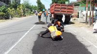 Dukung Arus Kelancaran Pemudik, Jalur Jalan Raya Desa Srikaton - Ringinrejo Diperbaiki