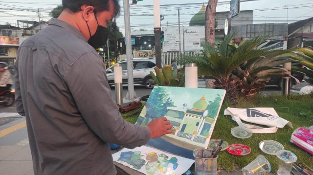 Persiapan Pameran, Pelukis di Jombang Pemanasan dengan Gelar Kegiatan Melukis On The Spot