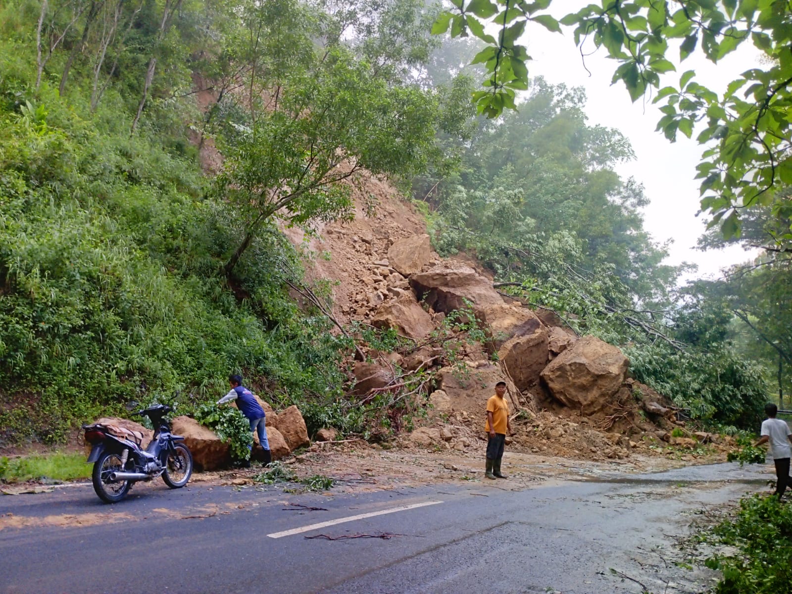 Jalur Ponorogo - Pacitan KM 222 Tersendat Akibat Material Longsor, Pengendara Diminta Waspada