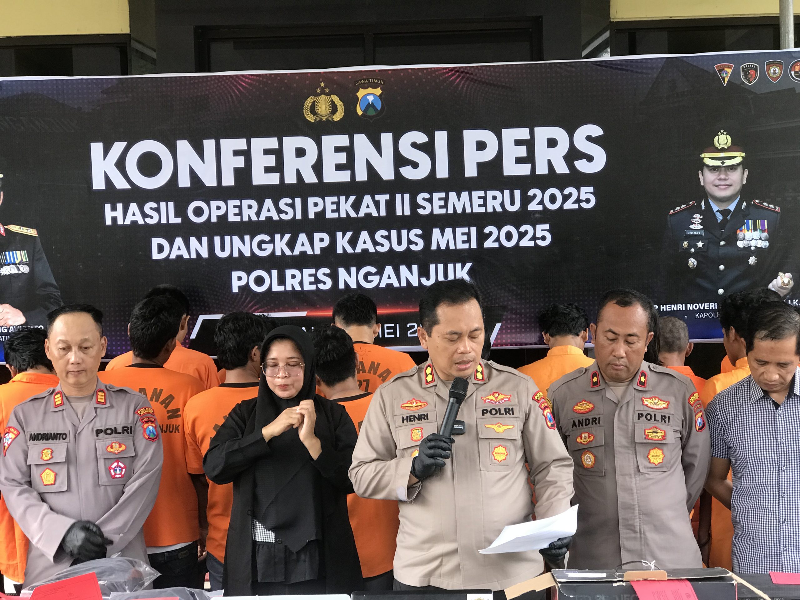 Puluhan Kasus Diungkap Polres Nganjuk dalam Operasi Pekat, Mulai Penganiayaan, Pencurian, Narkotika, hingga Penipuan