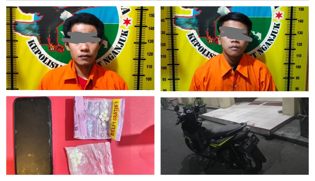 Empat Pengedar Dobel L Nganjuk Diringkus, Ribuan Butir Disita, Pemasok Masih Buron