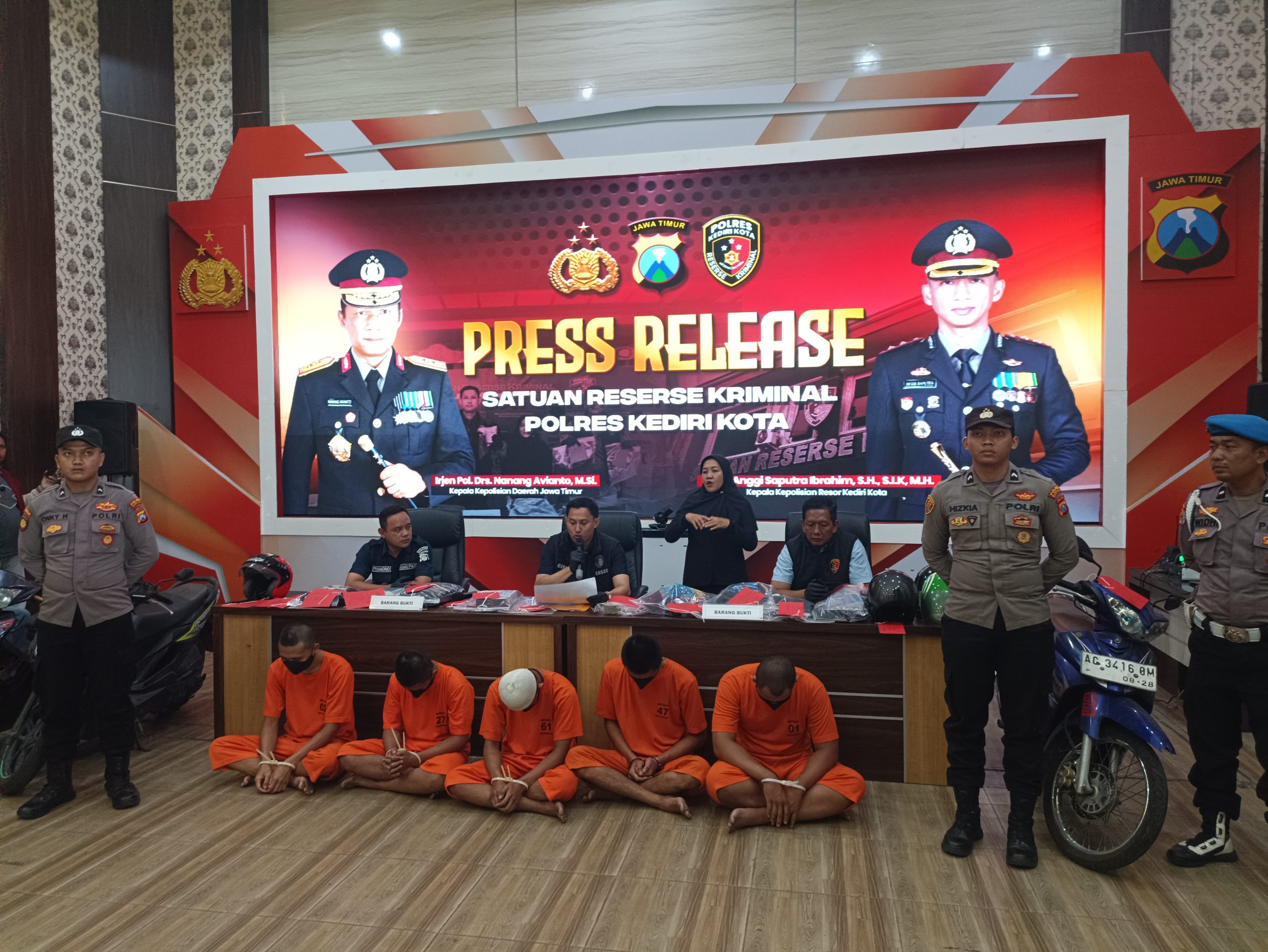 Keroyok Dua Pemuda usai Pulang Nonton Pencak Dor, Lima Pelaku Diamankan Polres Kediri Kota