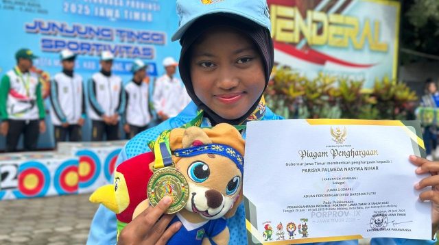 Parisya Palmeda Sumbang Emas Panahan Pertama untuk Jombang Sejak 2011 di Porprov Jatim 2025