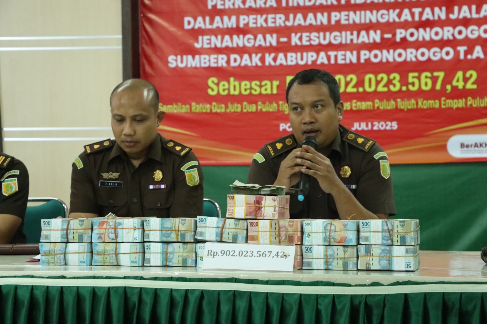 Kasus Korupsi Proyek Jalan Jenangan-Pulung, Kejari Ponorogo Terima Uang Pengganti Rp 902 Juta