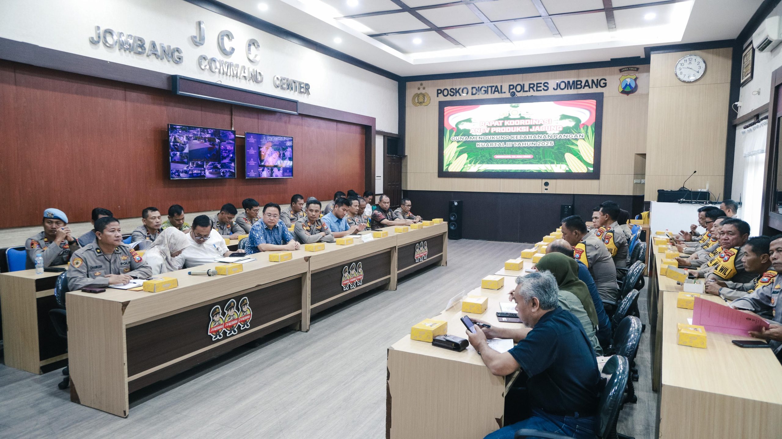 Polres Jombang Gelar Rakor Anev Produksi Jagung Kuartal III 2025, Sinergi Lintas Sektor Diperkuat