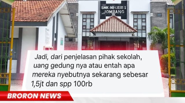 Viral Dugaan Pungli di SMKN 1 Jombang, Kepala Sekolah: Tidak Ada Iuran Wajib