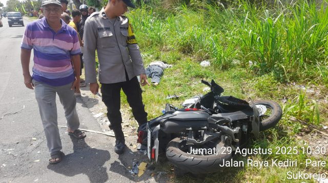Kecelakaan di Jalan Raya Kediri–Pare Depan Kantor NU, Pemotor Meninggal Dunia