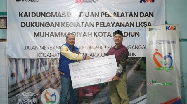 KAI Daop 7 Madiun Berikan Bantuan Bina Lingkungan TJSL untuk LKSA Muhammadiyah Kota Madiun