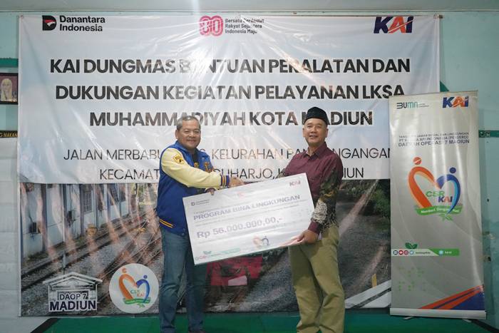 KAI Daop 7 Madiun Berikan Bantuan Bina Lingkungan TJSL untuk LKSA Muhammadiyah Kota Madiun