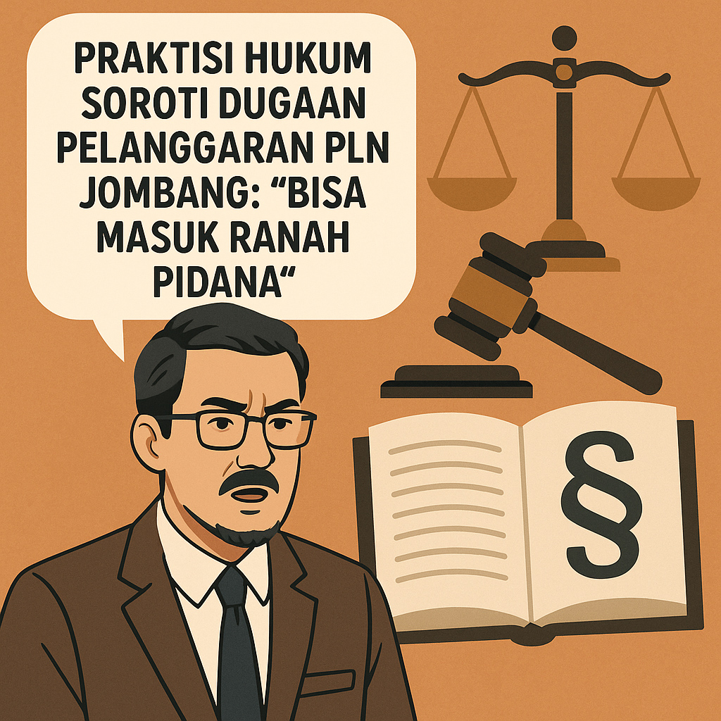 Praktisi Hukum Soroti Dugaan Pelanggaran PLN Jombang, Bisa Masuk Ranah Pidana