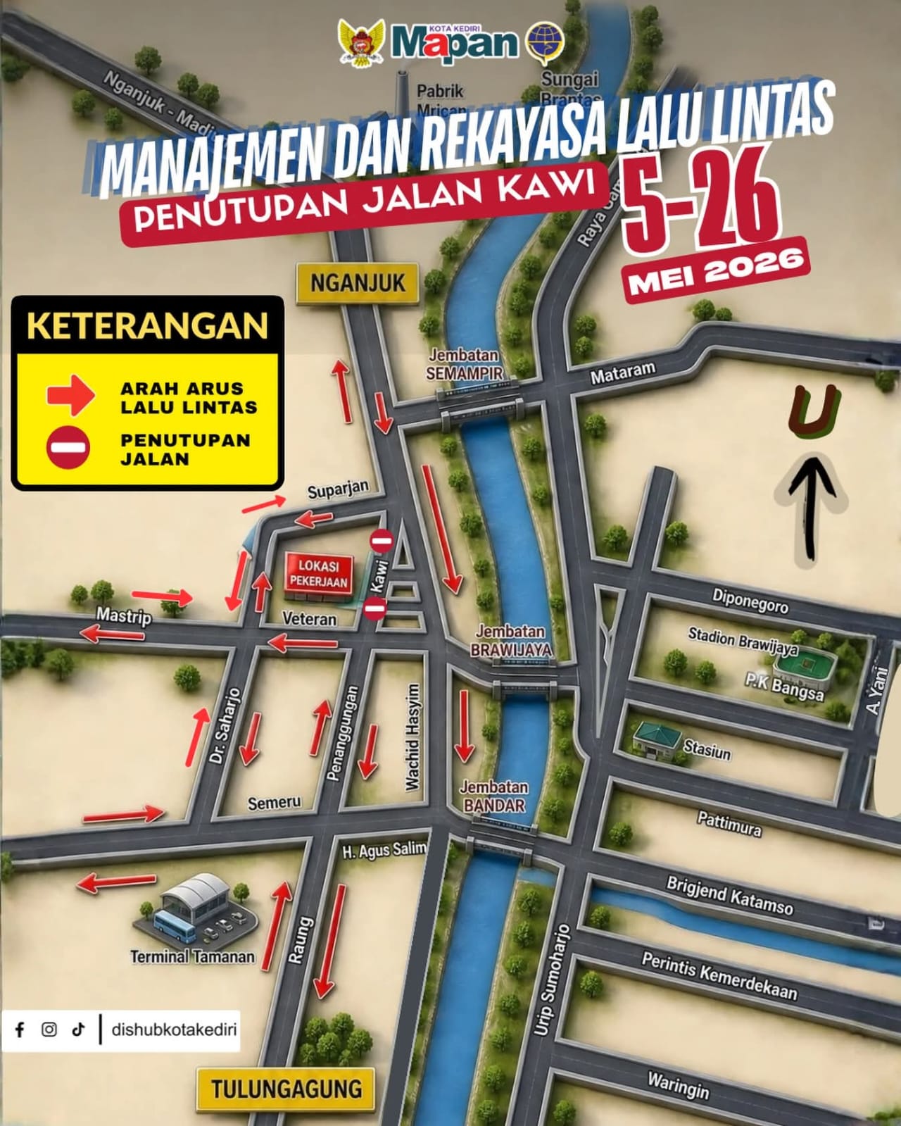 Rekayasa lalulintas Jalan Kawi.
