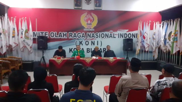 Agenda penetapan calon ketua umum KONI Kota Blitar yang dihadiri 28 cabor di kantor KONI Kota Blitar.
