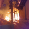 Kondisi rumah Suyitno yang terbakar.