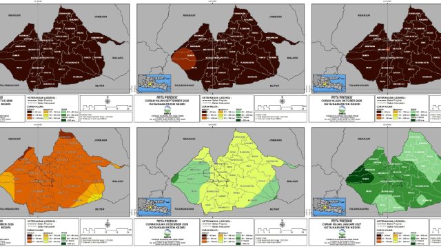 Gambaran kondisi perubahan cuaca di Kabupaten Kediri di bulan ini saat kemarau timbul hujan.