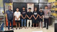 Lima terduga pelaku diamankan di Polsek Babat Polres Lamongan.