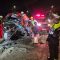 Kondisi kendaraan sesuai mengalami tragedi kecelakaan lalu lintas di KM 687+200 jalur B, ruas jalan Tol Jombang-Mojokerto, Jumat (11/9/2026) malam.