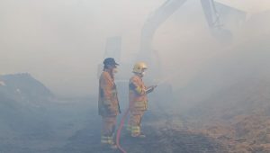 Kebakaran  terjadi lokasi sepah tebu milik PT. SGN di Dusun Ngrombeh Desa Jambean Kecamatan Kras Minggu petang.