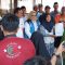 Ariyanto Kepala BPBD Kabupaten Kediri saat takjiah ke rumah korban kapal tenggelam di Desa Mekikis Purwoasri Rabu siang.