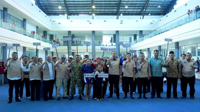 Wakil Bupati Kediri Dewi Maria Ulfa saat buka kejurprov Senam di JCC SLG.