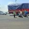 Petugas Gakkum Satlantas Polres Lamongan melakukan olah TKP laka lantas di JLU Lamongan.